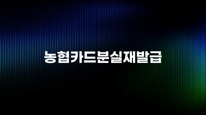 농협카드분실재발급