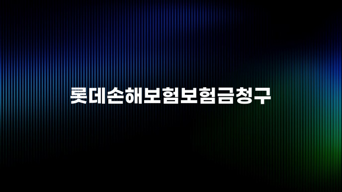 롯데손해보험보험금청구