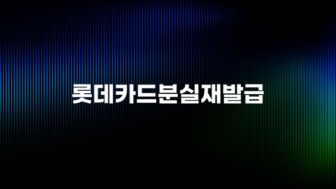 롯데카드분실재발급