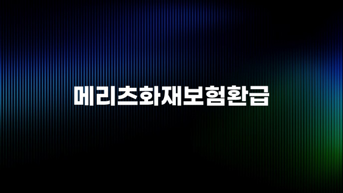 메리츠화재보험환급