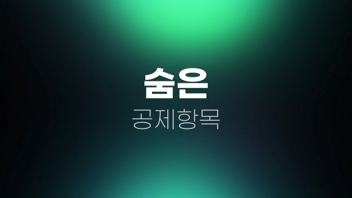 숨은 공제항목