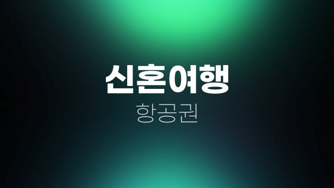 신혼여행 항공권
