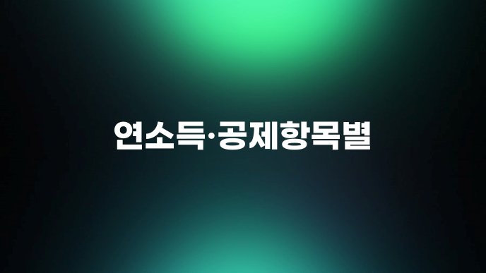 연소득·공제항목별