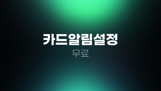 카드알림설정 무료