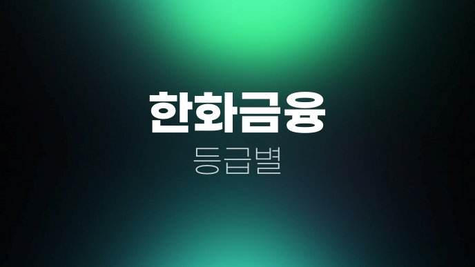 한화금융 등급별